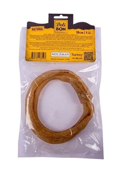 Deri El Işi Simit Kemik Köpek Ödülü Naturel 15 cm 1 Adet