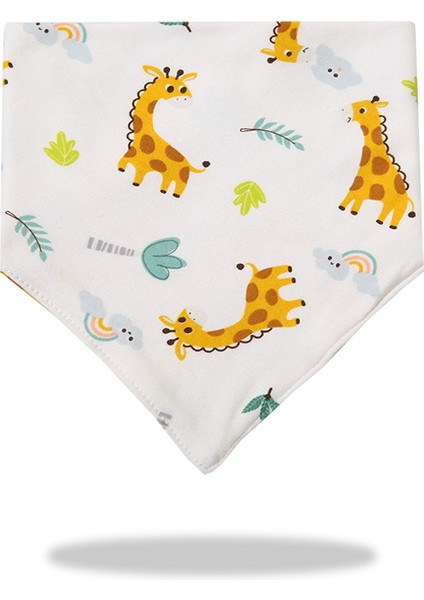 Üçgen Havlu Salya Havlu Pamuk Baskılı Karikatür Çift Katmanlı Önlük Cepli Eşarp (Yurt Dışından)