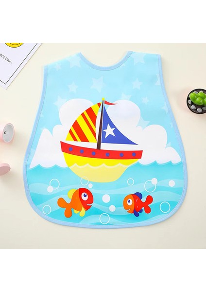 Üç Boyutlu Su Geçirmez Önlük Salya Akan Havlu Yemek Cebi Eva Yemek Kıyafetleri Velcro Önlükler (Yurt Dışından)