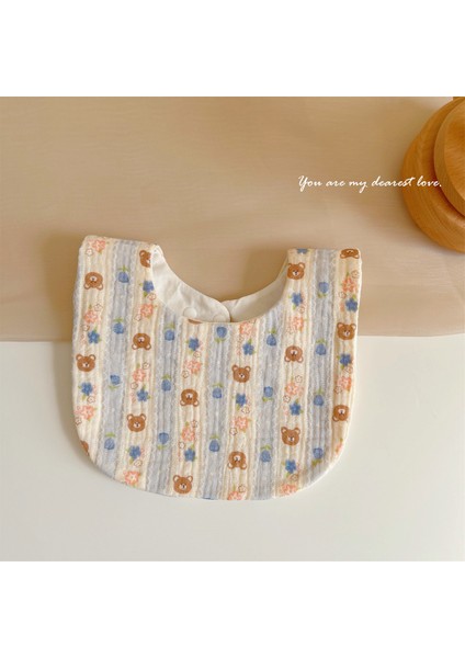 Salya Akıtan Havlu Pamuklu Gazlı Bez Önlük Önlük Su Geçirmez Tükürük Önlüğü U-Şekli (Yurt Dışından)