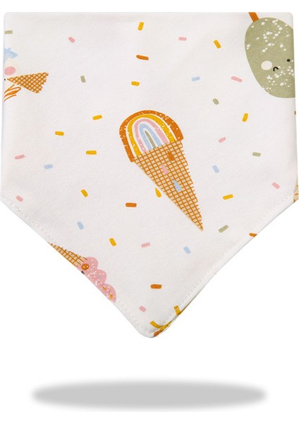 Üçgen Havlu Salya Havlu Pamuk Baskılı Karikatür Çift Katmanlı Önlük Cepli Eşarp (Yurt Dışından)