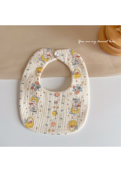 Salya Akıtan Havlu Pamuklu Gazlı Bez Önlük Önlük Su Geçirmez Tükürük Önlüğü U-Şekli (Yurt Dışından)