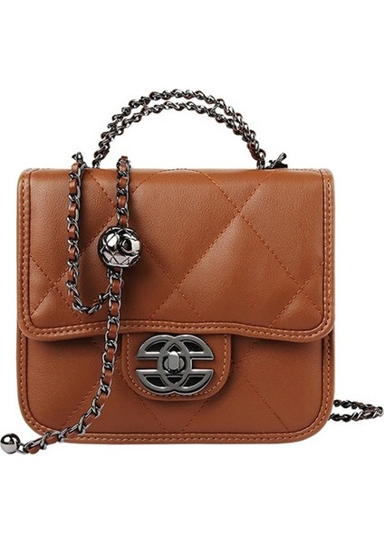 Yeni Stil Küçük Chanel Tarzı Yüksek Kaliteli Hakiki Deri Kadın Çantası Zincir Çanta Omuz Askılı Çanta Moda (Yurt Dışından)