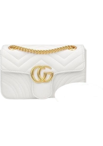 Kadın Çanta Zincir Çanta Şık Küçük Chanel Tarzı Omuz Çapraz Çanta (Yurt Dışından)