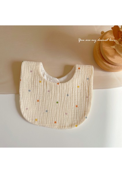 Salya Akıtan Havlu Pamuklu Gazlı Bez Önlük Önlük Su Geçirmez Tükürük Önlüğü U-Şekli (Yurt Dışından)