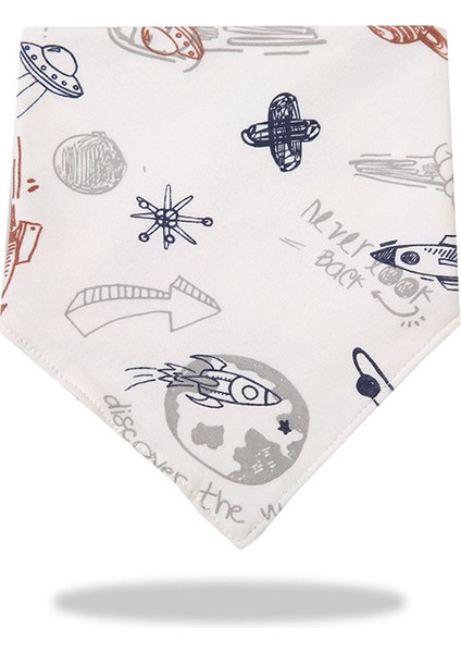 Üçgen Havlu Salya Havlu Pamuk Baskılı Karikatür Çift Katmanlı Önlük Cepli Eşarp (Yurt Dışından)