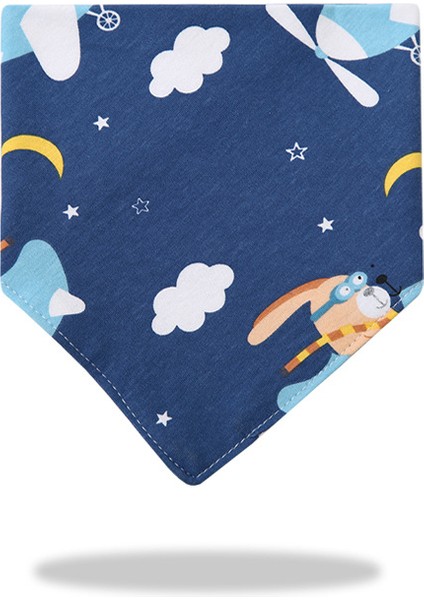 Üçgen Havlu Salya Havlu Pamuk Baskılı Karikatür Çift Katmanlı Önlük Cepli Eşarp (Yurt Dışından)