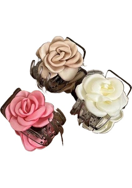 Kumaş Çiçek Köpekbalığı Klipsi Saç Tokası (Yurt Dışından)