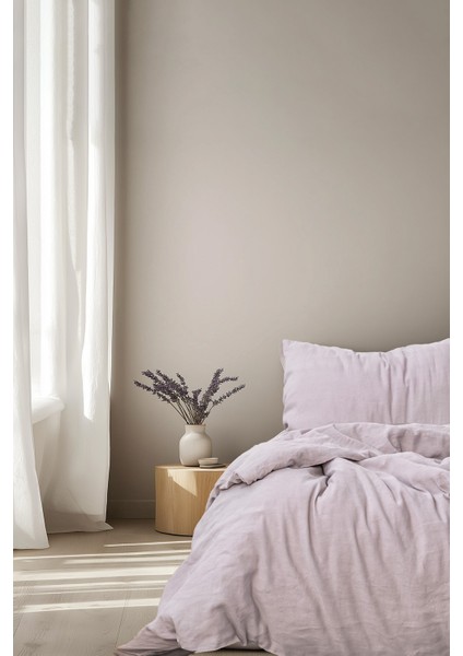 Washed Linen Keten Çift Kişilik Nevresim Lila 200x220