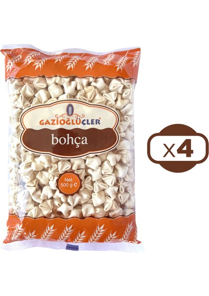 Gazioğlu Üçler Bohça Kuru Mantı 500 gr x 4 Adet fiyatları