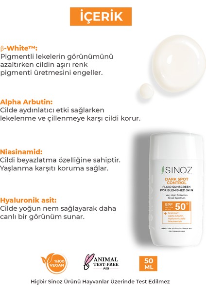 Spf50 Koyu Cilt Lekelerine Etkili Sıvı Yüz Güneş Kremi - Yeni Nesil Güneş Filtreleri Hibrit Formül
