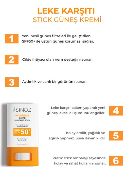 SPF50+ Nemlendirici ve Yatıştırıcı Yüksek Korumalı Şeffaf Stick Güneş Kremi 15 gr