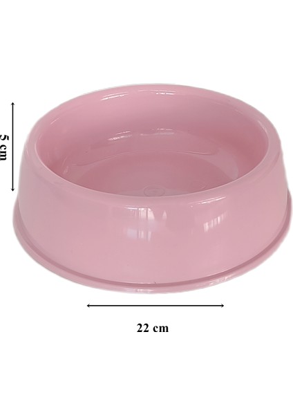 Hsyn Kedi Köpek Plastik Mama ve Su Kabı 20 cm - 200 ml Pembe Akdenizpos Yeni