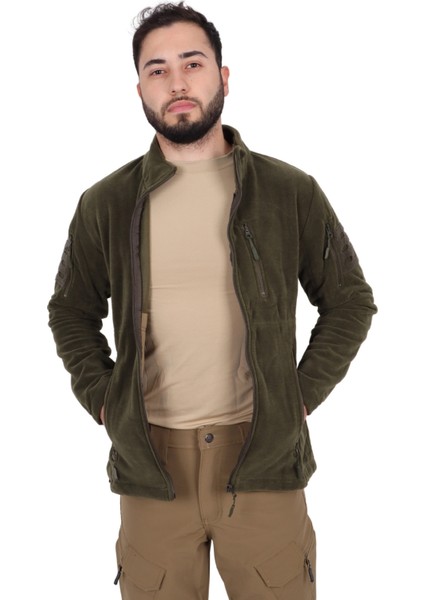 Haki Askeri Outdoor ve Taktik Polar Hırka