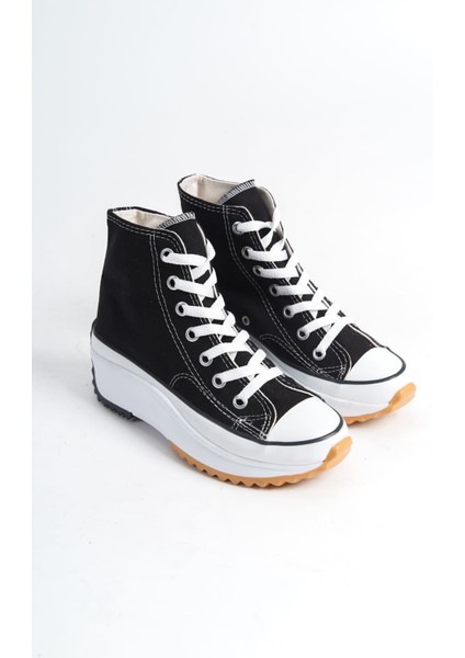 Roma Bağcıklı Ortopedik Taban Kadın Sneaker Spor Ayakkabı Bt - Siyah fırsatları