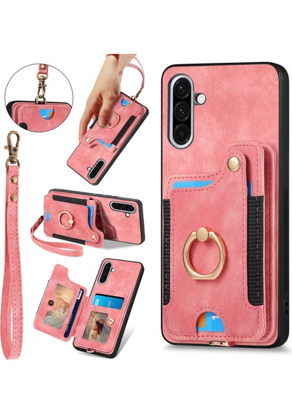 Samsung Galaxy S25 Plus Retro Pu Deri Arka Kapak Rfıd Engelleme Kart Tutucu (Yurt Dışından)