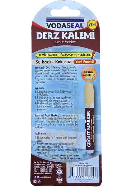 Kokusuz ve Suya Dayanıklı Derz Yenileme Kalemi - Bej fiyatları