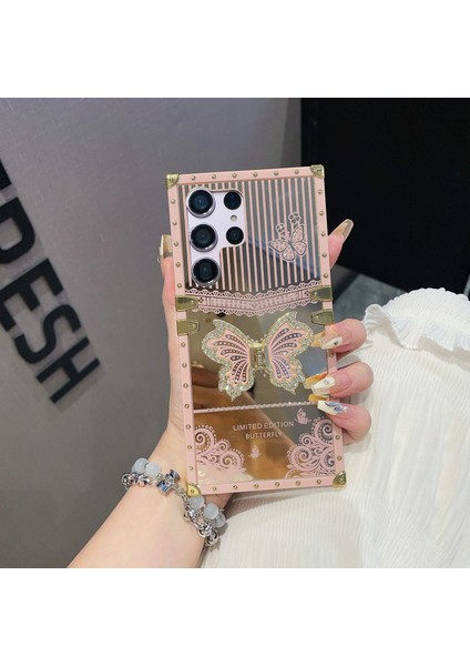 Samsung Galaxy S25 Ultra Elektroliz Kaplama Tpu + Kickstand'lı Pc Telefon Kılıfı (Yurt Dışından)