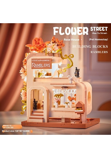 Sokak Sahnesi Yapı Taşları Puzzle Montajı Çocuk Oyuncakları Kulübe Modeli Süsler (Yurt Dışından)