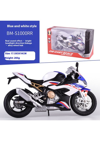 1:12 Alaşımlı Motosiklet Modeli Ses ve Işık Şok Emme Scooter Modeli Koleksiyonluk Süs (Yurt Dışından)