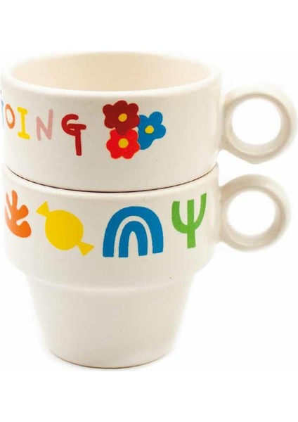 Keep Going 2'li Espresso Bardak Seti - Hediye Seramik Fincan modelleri