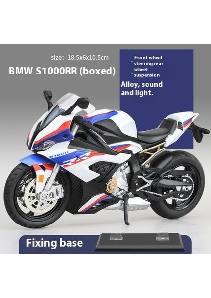 1:12 Ses ve Işık Şok Emicili Alaşım Motosiklet Modeli Motosiklet Koleksiyonu Süsleri (Yurt Dışından)