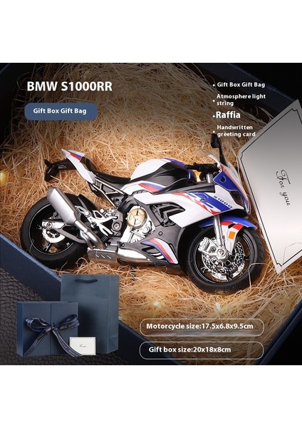 1:12 Alaşımlı Motosiklet Modeli Ses ve Işık Şok Emme Scooter Modeli Koleksiyonluk Süs (Yurt Dışından)