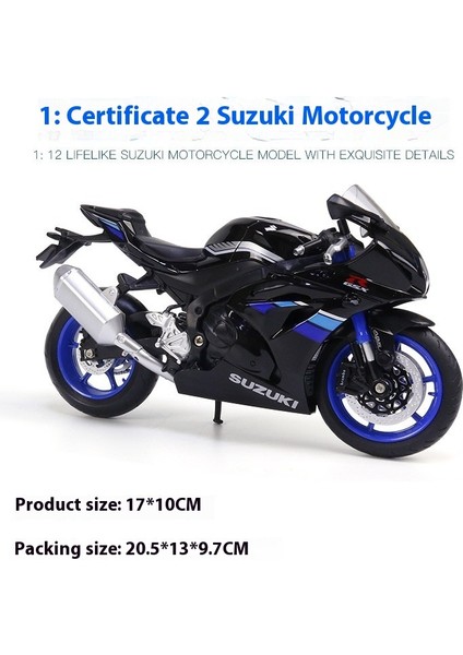 1:12 Simülasyon Motosiklet Ses ve Işık Şok Emici Alaşım Araba Modeli Butik Koleksiyon Süsleri (Yurt Dışından)
