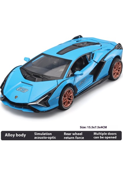 1:32 16CM Alaşım Araba Modeli Spor Araba Sedan Ses ve Işık Bumerang Kapı Açacağı Araba Modeli Koleksiyonluk Süs (Yurt Dışından)
