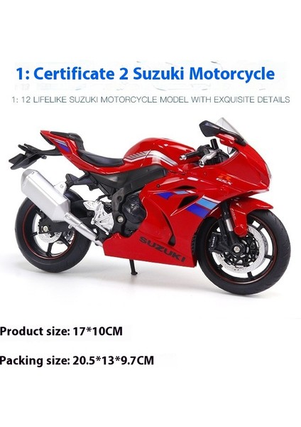1:12 Simülasyon Motosiklet Ses ve Işık Şok Emici Alaşım Araba Modeli Butik Koleksiyon Süsleri (Yurt Dışından)