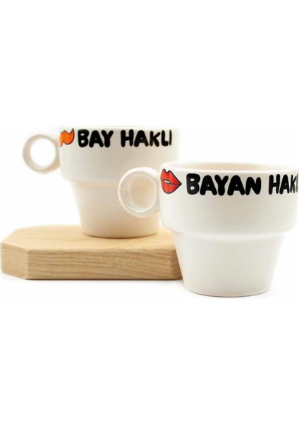 Bay Haklı & Bayan Haklı 2'li Espresso Bardak Seti - Hediye Seramik Fincan