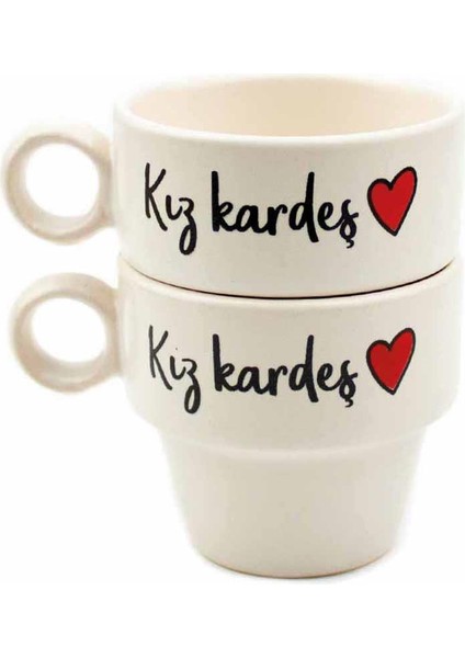 Kız Kardeş 2'li Espresso Bardak Seti - Hediye Seramik Fincan fiyatları