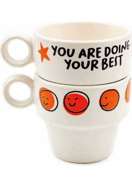 You Are Doing Your Best & Keep It Up! 2'li Espresso Bardak Seti - Hediye Seramik Fincan fiyatları