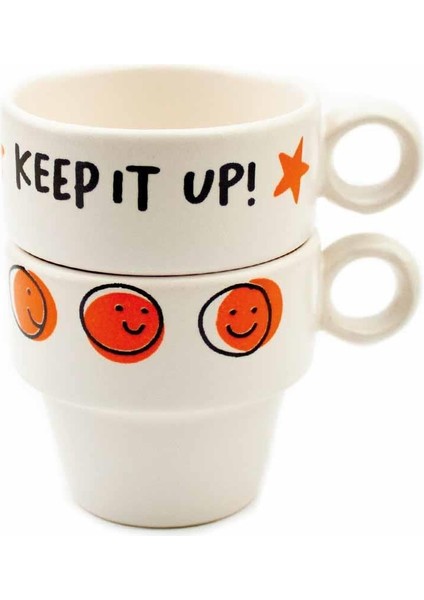 You Are Doing Your Best & Keep It Up! 2'li Espresso Bardak Seti - Hediye Seramik Fincan modelleri