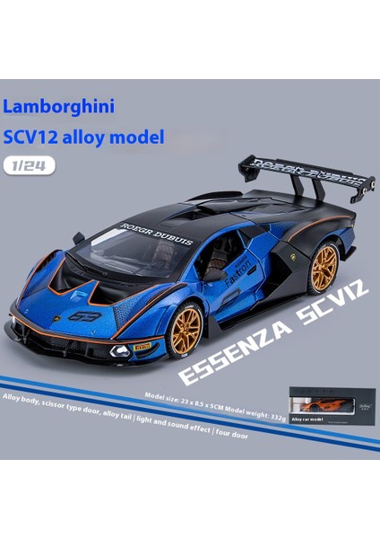1:24 23CM Alaşım Araba Modeli Simülasyon Spor Araba Oyuncakları Sürücü Kapısı Ses ve Işık Modeli Araba Koleksiyonu Süsleri (Yurt Dışından)