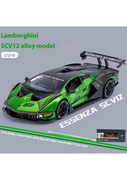 1:24 23CM Alaşım Araba Modeli Simülasyon Spor Araba Oyuncakları Sürücü Kapısı Ses ve Işık Modeli Araba Koleksiyonu Süsleri (Yurt Dışından)