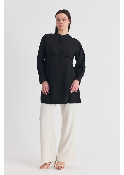 Siyah Parça Detaylı Ip Bağcıklı Gömlek 4553A fiyatları