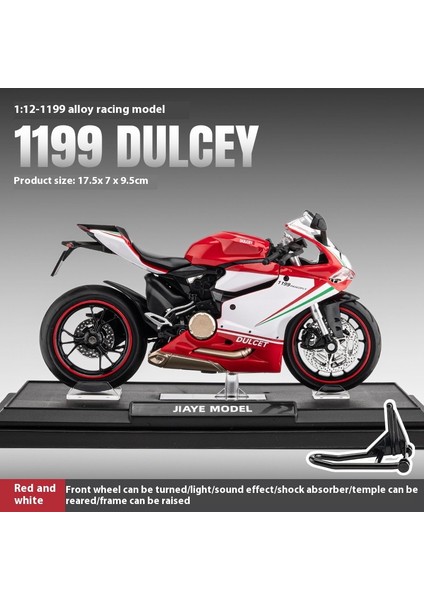 1:12 Ses ve Işık Şok Emicili Alaşım Motosiklet Modeli Motosiklet Koleksiyonu Süsleri (Yurt Dışından)
