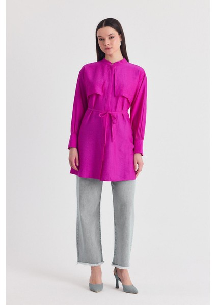 Fuşya Parça Detaylı Ip Bağcıklı Gömlek 4553A fiyatları