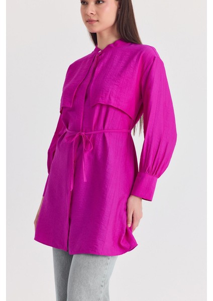 Fuşya Parça Detaylı Ip Bağcıklı Gömlek 4553A fırsatları