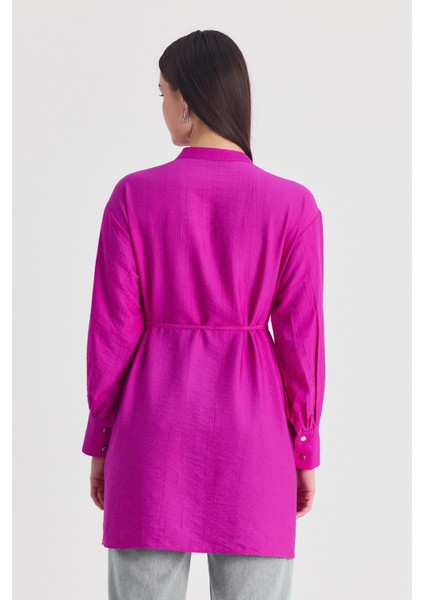 Fuşya Parça Detaylı Ip Bağcıklı Gömlek 4553A indirimleri
