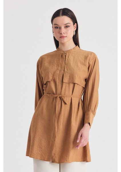 Bisküvi Parça Detaylı Ip Bağcıklı Gömlek 4553A modelleri