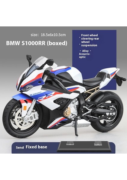 1:12 Alaşımlı Motosiklet Modeli Ses ve Işık Şok Emme Scooter Modeli Koleksiyonluk Süs (Yurt Dışından)