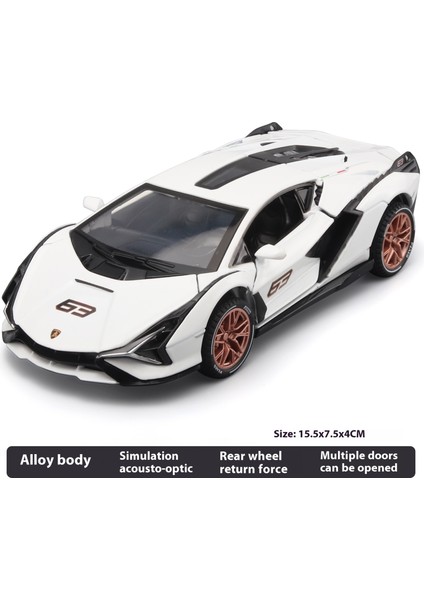 1:32 16CM Alaşım Araba Modeli Spor Araba Sedan Ses ve Işık Bumerang Kapı Açacağı Araba Modeli Koleksiyonluk Süs (Yurt Dışından)