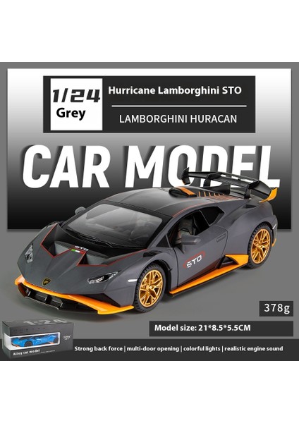 1:24 23CM Alaşım Araba Modeli Yankı Sesli ve Işıklı Açık Kapı Spor Araba Modeli Süs (Yurt Dışından)