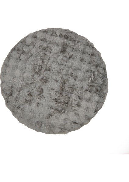 Soft Bubble Yuvarlak Halı - Gri - 100X100 cm