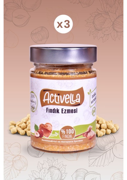 Şekersiz Fındık Ezmesi 320GR %100 Fındıklı X3