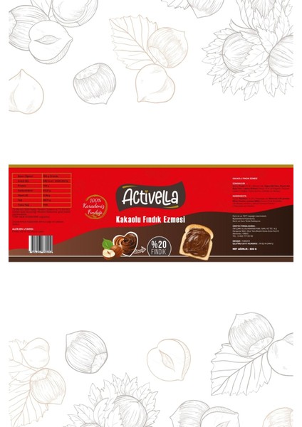 Kakaolu Fındık Ezmesi 330GR %20 Fındıklı X3