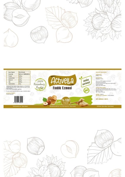 Şekersiz Fındık Ezmesi 320GR %100 Fındıklı X3