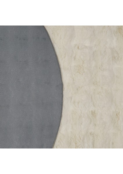 Soft Bubble Yuvarlak Halı - Krem - 100X100 cm